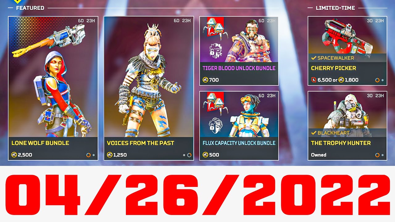 NEW FEATURED TAB OFFERS STORE ROTATION 26th of April 2022 × Apex Legends