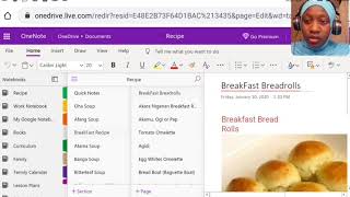 Breakfast Recipe Notebook in Ms OneNote (staying Organized) Part 3