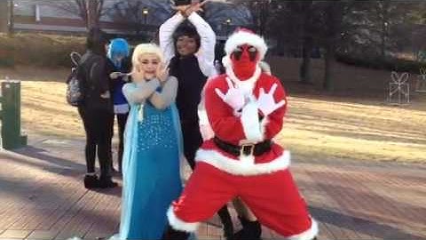 Santa Pool and the crew. Mono con ice skating day 2014 Atla