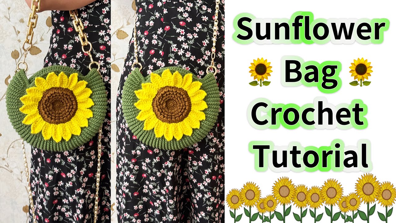 How to Crochet a Sunflower Bag – Full Tutorial with Petals, Seeds ...