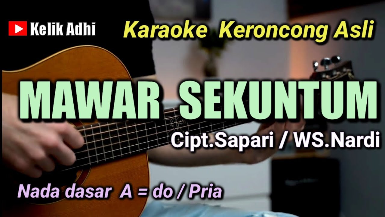 MAWAR SEKUNTUM - KARAOKE KERONCONG NADA PRIA (A = do)