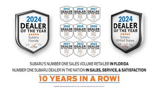 SOJAX IS DEALERRATER'S SUBARU DEALER OF THE YEAR FOR FLORIDA FOR THE 10TH YEAR IN A ROW!