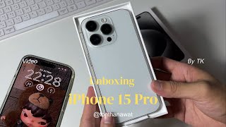 📦🤍 iPhone 15 Pro White Titanium in 2025 (256GB)unboxing + accessories ✨
