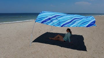 Homemade DIY Beach Shade Canopy Setup (Easy To Make Cordless Windproof Beach Tent Sun Shade Design)