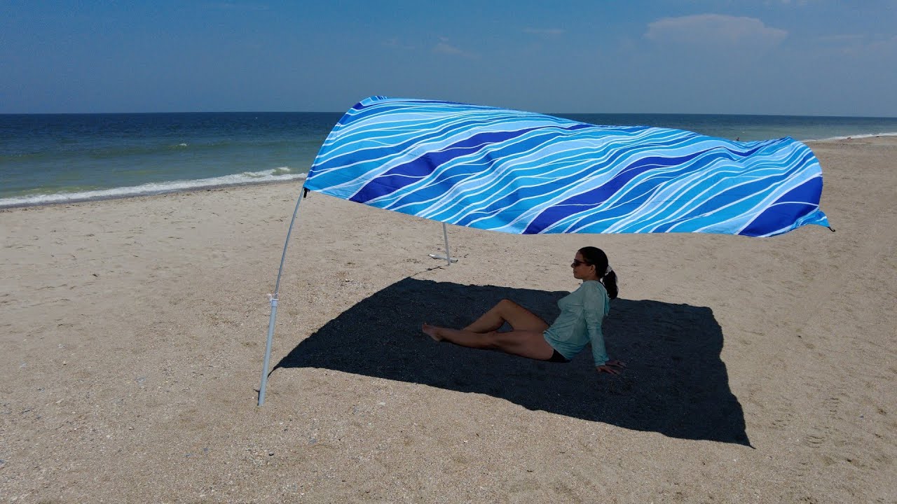 How To Make a Windproof Beach Shade Canopy DIY Sun Shade - V2