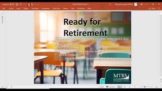 "Ready for Retirement" MTRS Live Online February 22, 2024