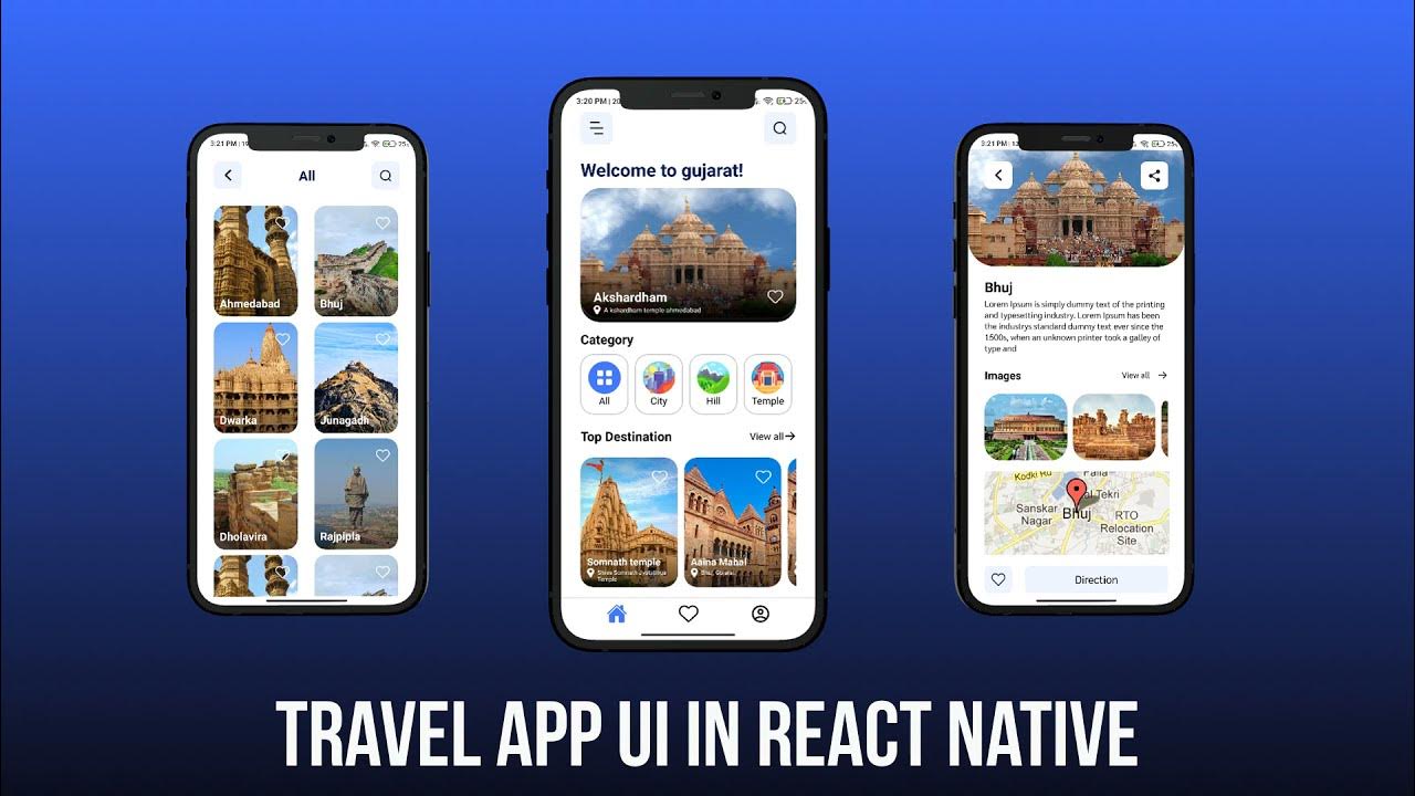 Travel App UI in React Native - YouTube