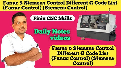 Fanuc & Siemens Control Different G Code  List || Fanuc Control || Siemens Control #cnc #program|