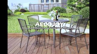 AECOJOY 5-Piece Patio Metal Dining Set