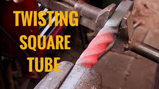 Twisting square tubing