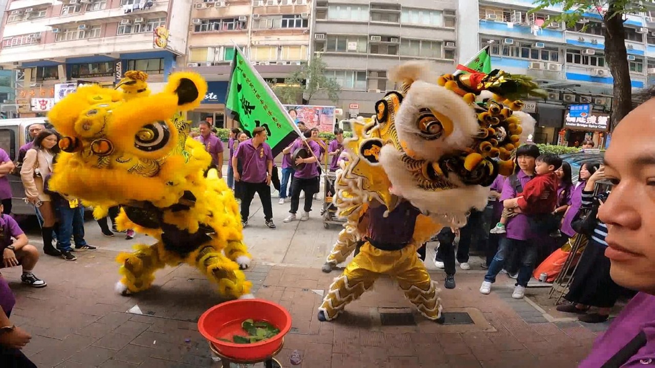 香港蔴雀娛樂 邀請春茗團拜  #江南龍獅團  #香港合壹龍獅團 醒獅到賀  Part - 1
