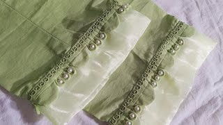 Organza और cutwork के साथ बनाऐं || खूबसूरत pant design || trouser ke design || mzm tailor tech 