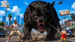 GTV 5 : Franklin & Shinchan Trailed by a Terrifying Hyena Monster! 😱👹