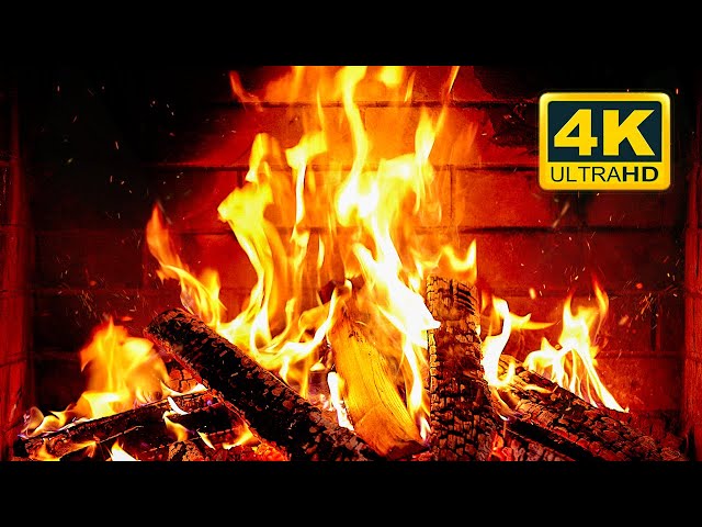 🔥 Cozy Fireplace 4K (12 HOURS). Fireplace with Crackling Fire Sounds. Fireplace Burning 4K class=