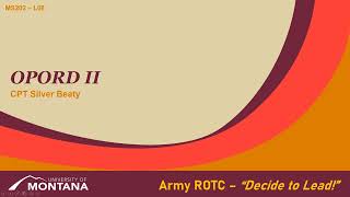 Famous Operations Order (OPORD) II - MSL202 Lesson 08 - ROTC Net Worth