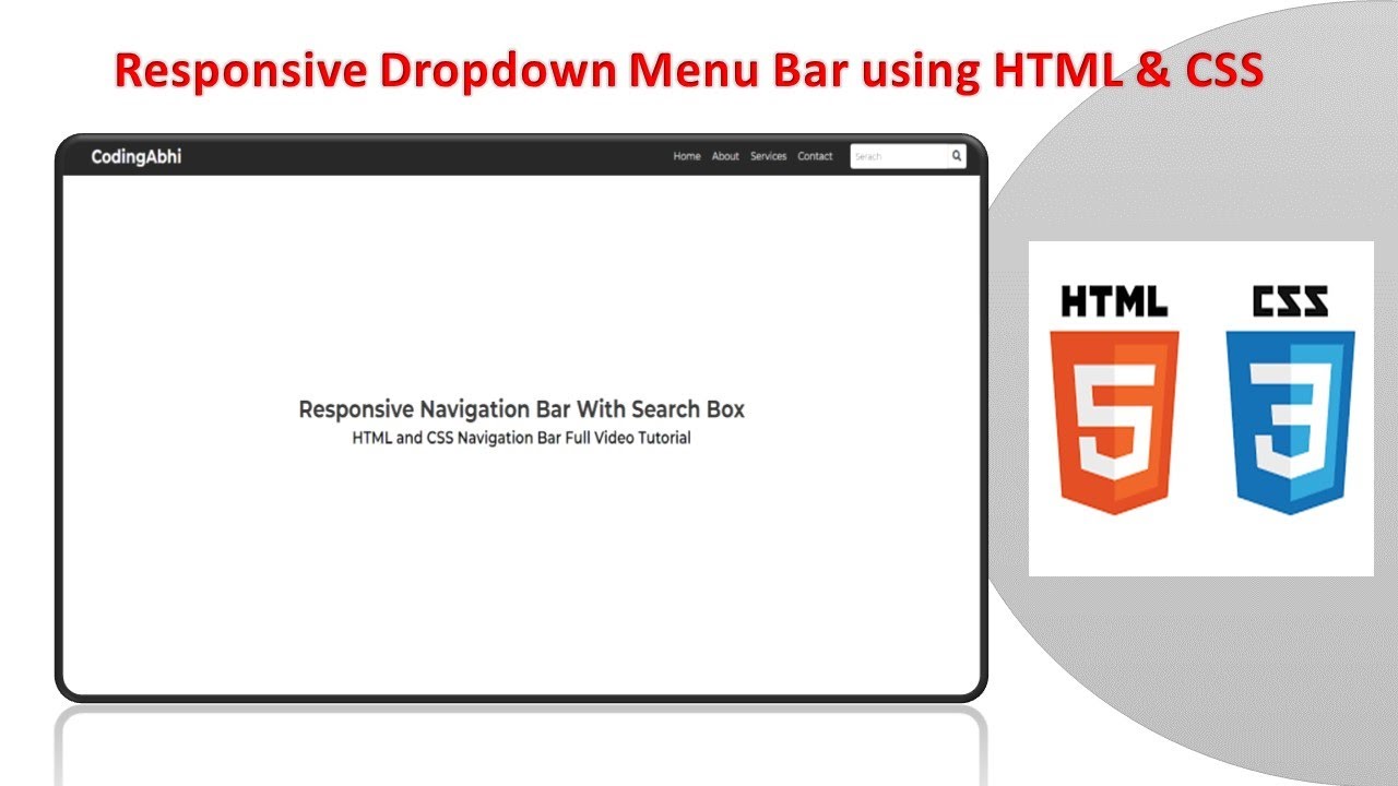 Responsive Dropdown Menu Bar using HTML and CSS (2024@Coding&abhi)
