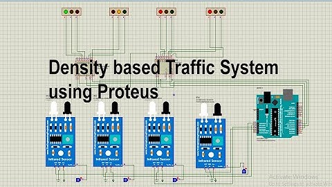DENSITY BASED TRAFFIC CONTROL USING ARDUINO & IR SENSORS (Proteus Project)