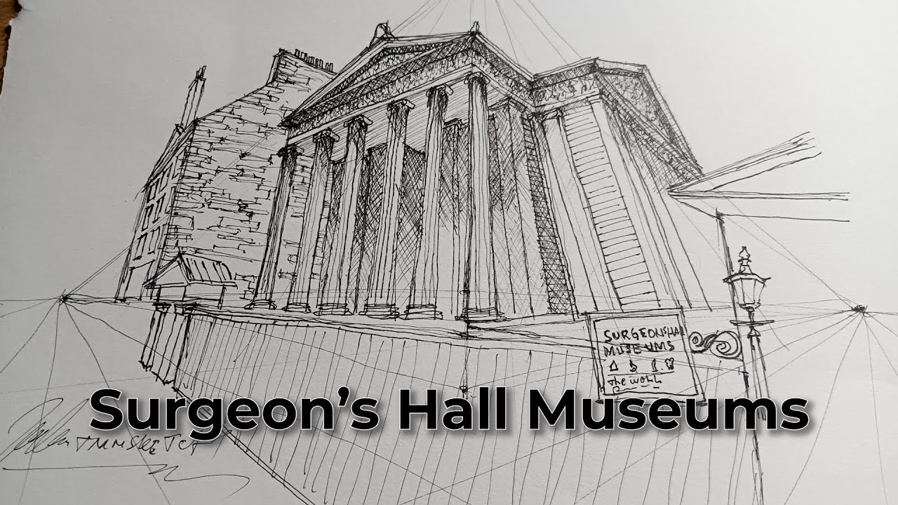 Gambar Perspektif 3 titik Hilang I Surgeons' Hall Museums