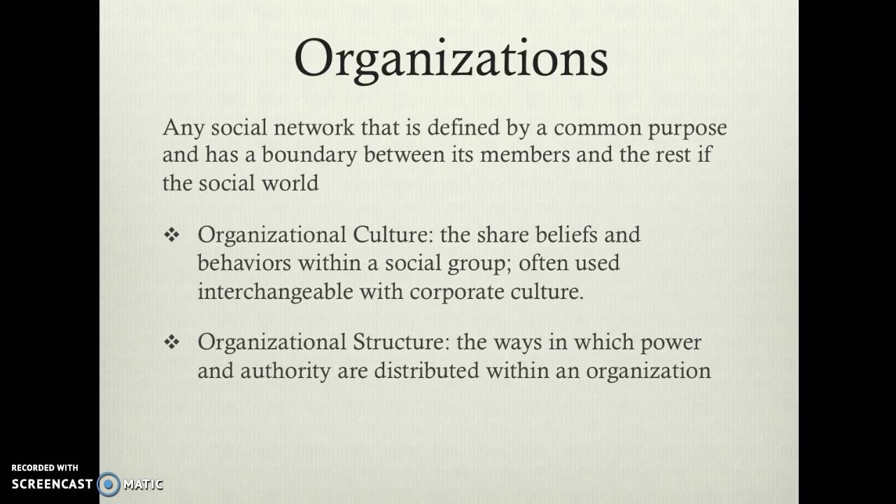 Social Groups, Organizations, Bureaucracies