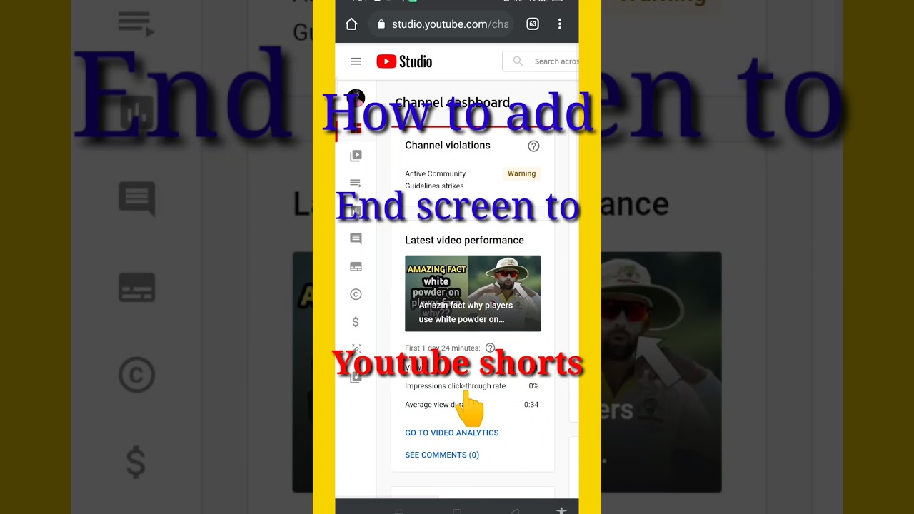 how to add End screen and cards to youtube shorts video#shorts