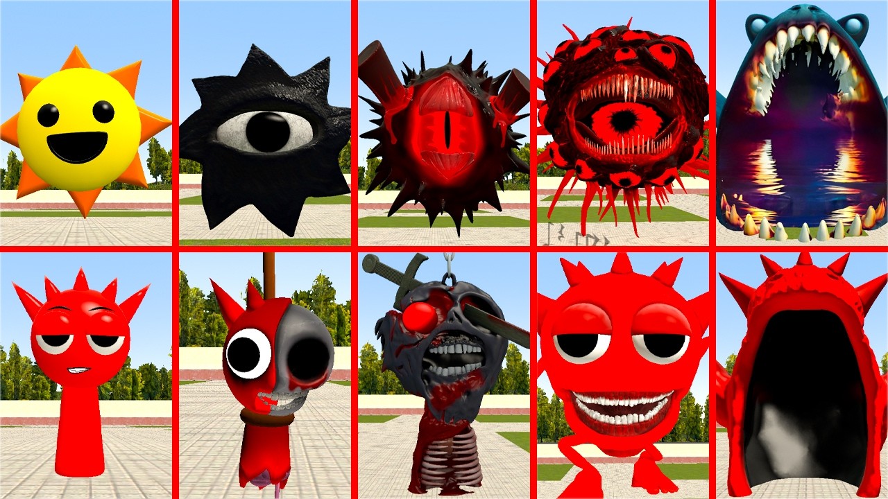 EVOLUTIONS OF ALL BLACK SUN SPRUNKI VS ALL RADDY HORROR SPRUNKI - WHO WILL WIN In Garry's Mod