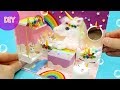 DIY Miniature Dollhouse - Unicorn Room decor ! Rainbow Unicorn