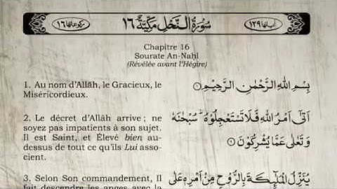 Le Saint Coran Sourate An Nahl "Les Abeilles" Yasser Al Dossari (Arabe Français)- سورة النحل