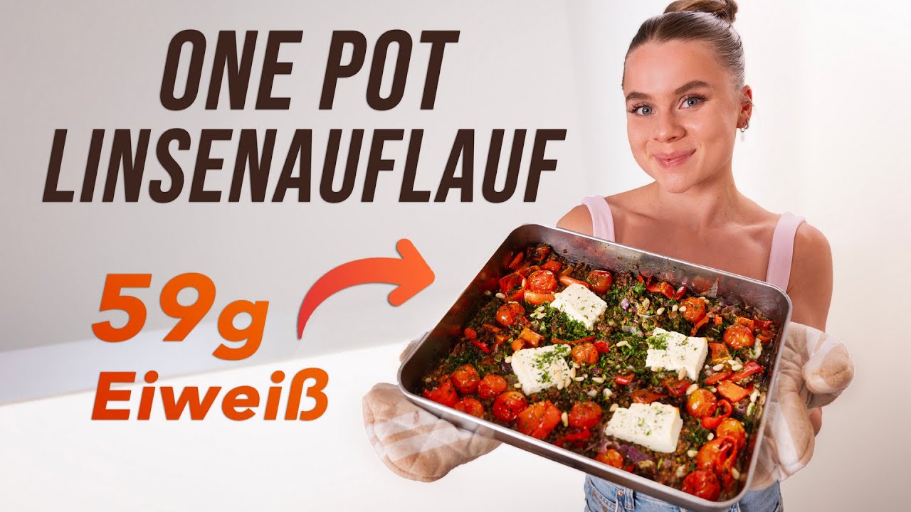 Einfacher One-Pot-Linsenauflauf - mit 59g Eiweiß!