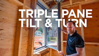 Triple pane tilt and turn windows install on the RI passive level build