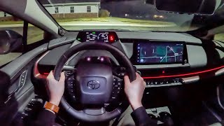 2023 Toyota Prius Prime XSE Premium - POV Night Drive (Binaural Audio)