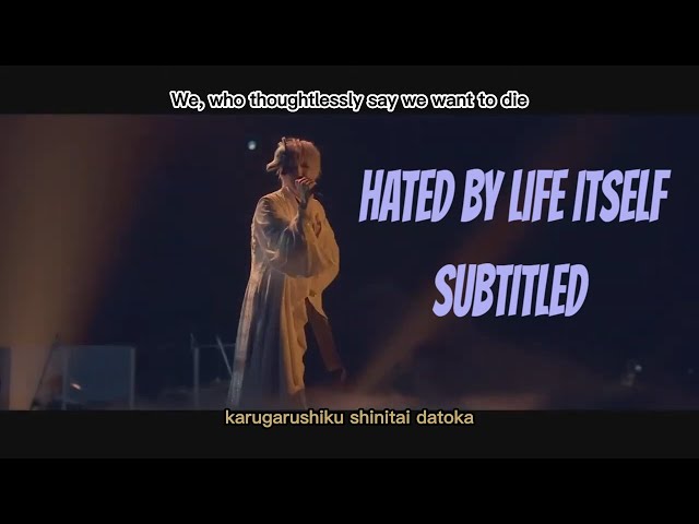 Mafumafu - Hated By Life Itself LIVE. English lyrics class=