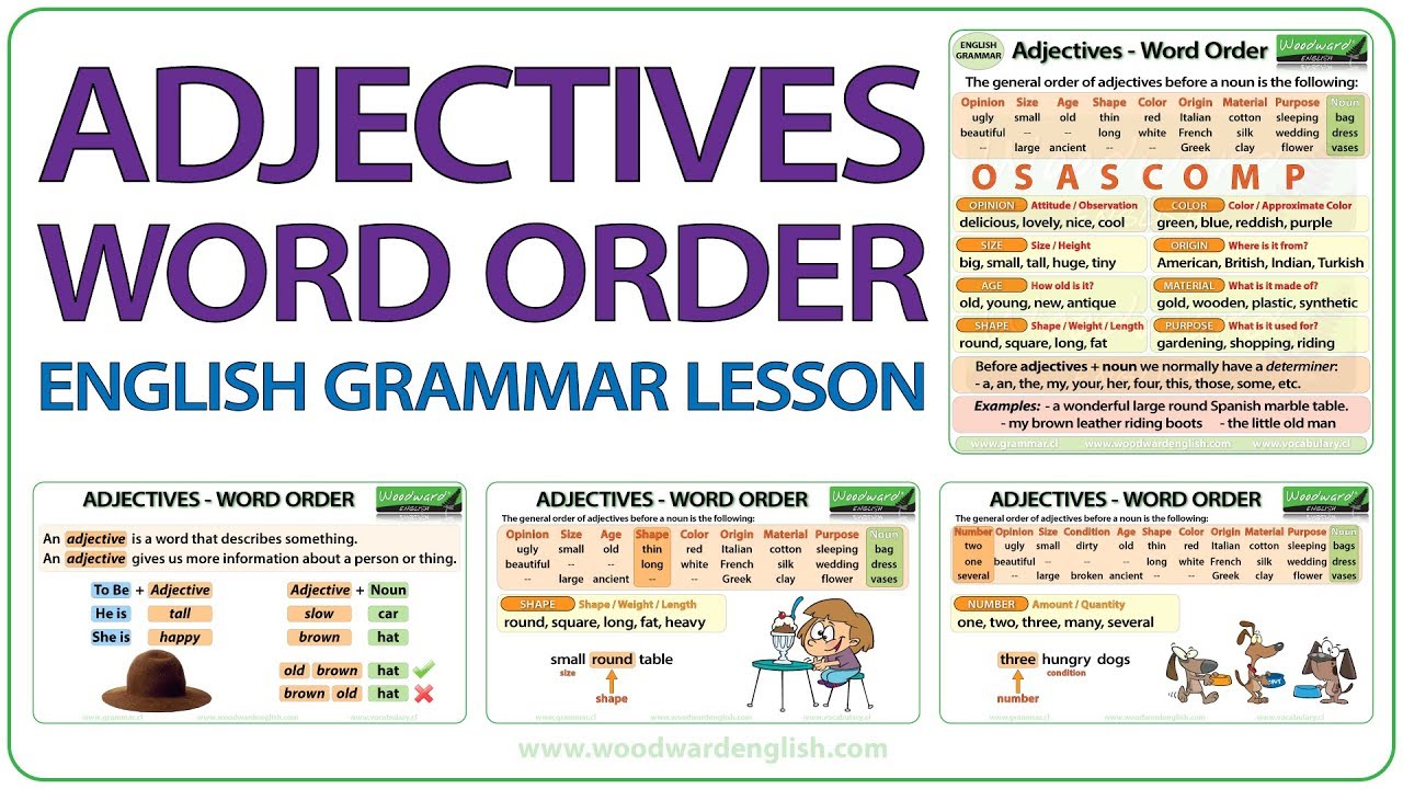 Adjectives Word Order  English Grammar Lesson