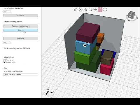 3D bin packing algorithm for DHL demonstrator