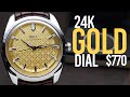 Affordable 24k gold dial watch  wise 15th anniversary watch