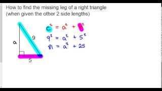 3  Find the missing leg of a right triangle