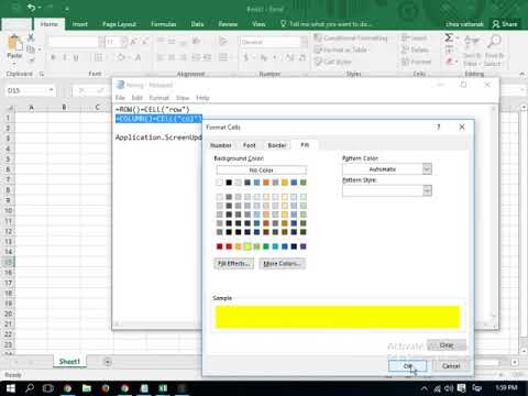 Excel VBA clrl+z undo(Highlight selected row or column ) - YouTube