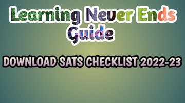 @STUDENTS CHECKLIST SATS 2022-23