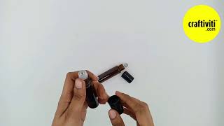 Craftiviti Amber Roll-On Bottle with Metal Ball and Black Cap – 10ml