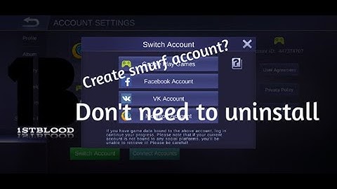 Mobile legends - create new account or smurf
