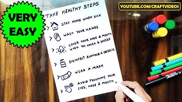 CORONA VIRUS SAFETY STEPS DRAWING