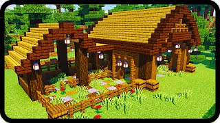 Minecraft Barn Tutorial! How to build a Horse Stable in Minecraft! (very easy)