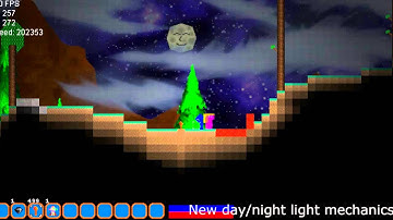 Terraria clone in Java || TritonForge Indie Game: New Day/Night Light Mechanics