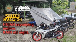 MOTOR CAMPING 2H 1M. Camping HUJAN sepanjang malam | RAIN all night during camping.