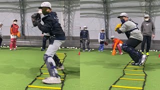 送球が安定するラダーを使った練習方法