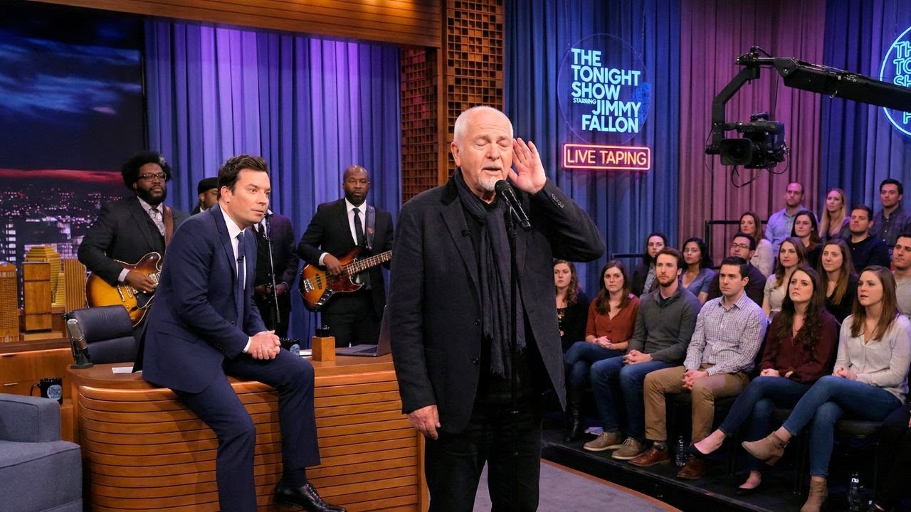 Джимми Фэллон был ШОКИРОВАН, когда Питер Гэбриел внезапно перестал петь, услышав эту запись.