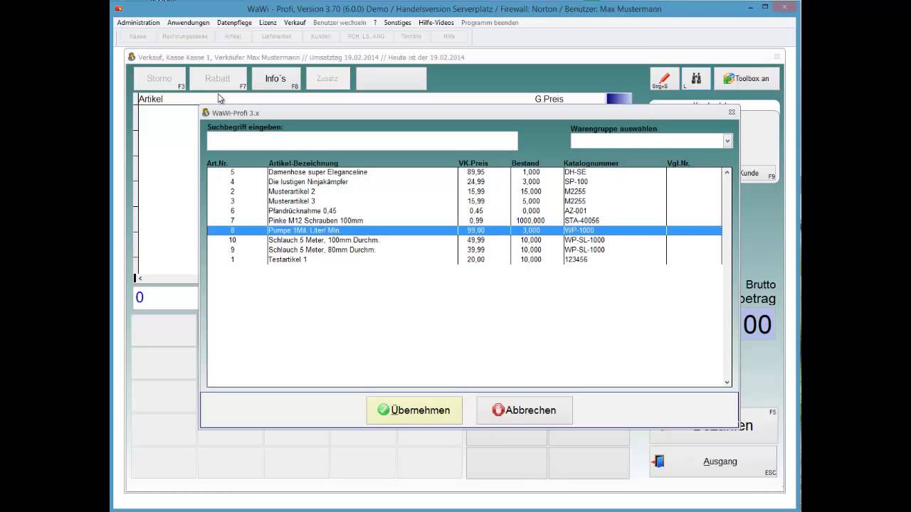 WaWi-Profi 3.x, Artikelstamm, Querverweise