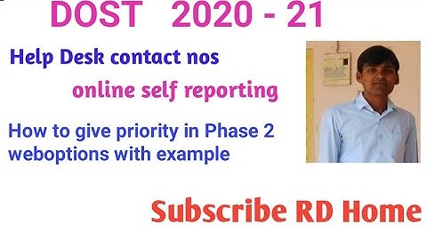 TS DOST 2020 Phase2 weboptions priority I phase 1 online  self reporting