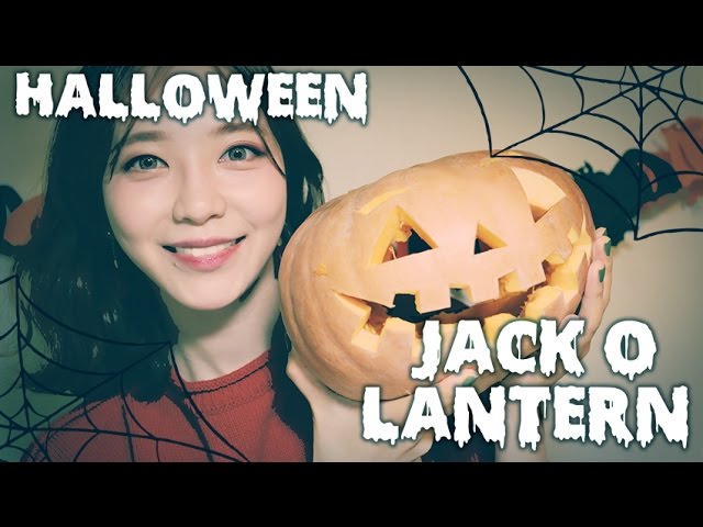 (English Subtitle)Binaural ASMR : Carving Halloween Jack O'Lantern