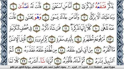 سورة عبس احمد الطرابلسي Surah Abasa  برواية قالون عن نافع