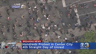 Large Group Of George Floyd Protesters Marching In Philadelphia For Fourth Straight Day